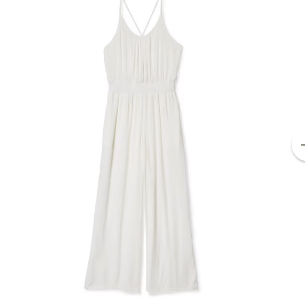 prAna Women's white Fernie Wide leg Jumpsuit